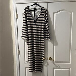 Striped Black and White Knit Dress